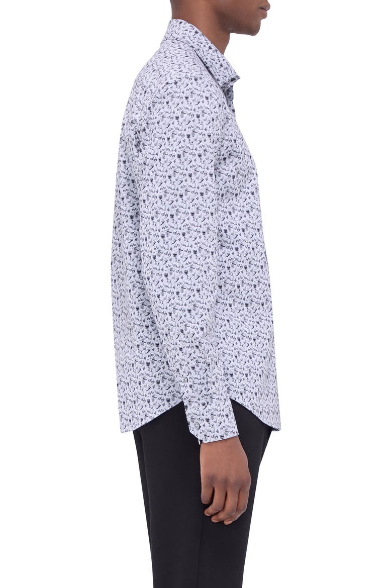 Jimmy OoohCotton® Cocktail Print Button-Up Shirt, Alternate, color, ZINC