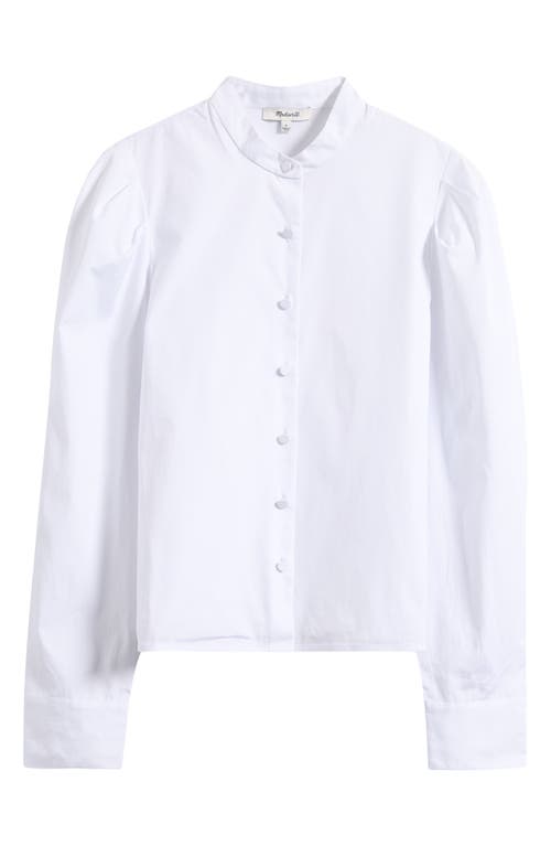 Madewell Paulina Cotton Poplin Band Collar Button-up Shirt In Black