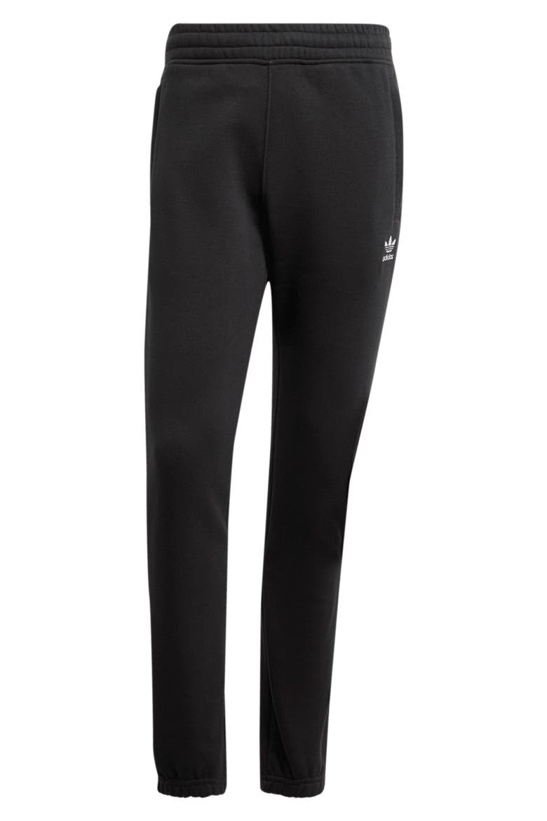 Trefoil Essentials Slim Fit Sweatpants, Alternate, color, BLACK