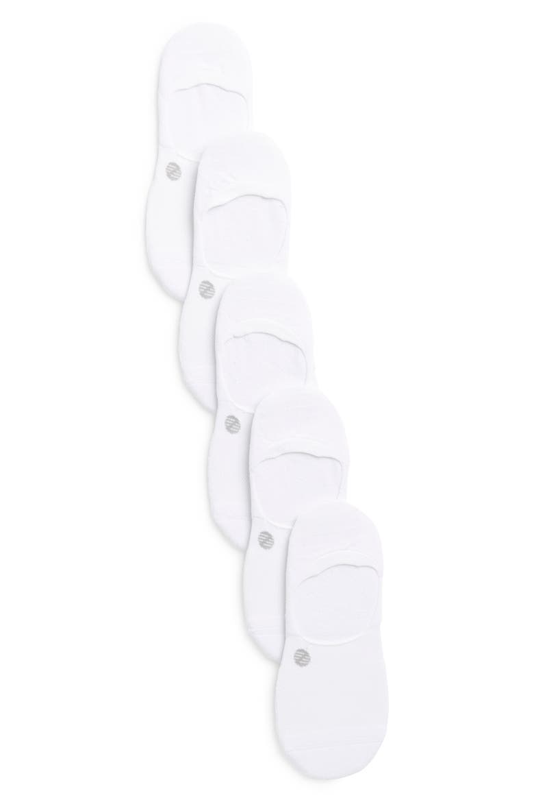 All Purpose Cushioned 5-Pack No Show Liner Socks, Main, color, WHITE