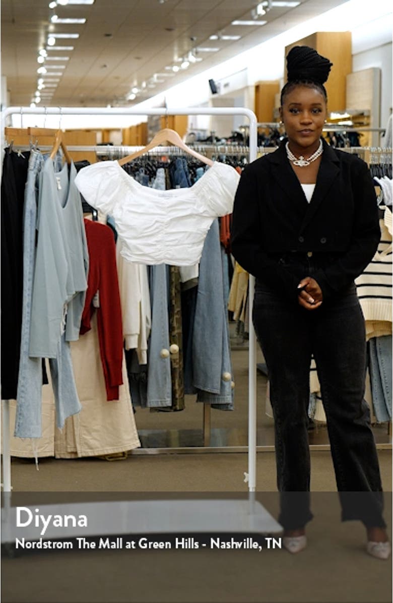Shirred Puff Sleeve Crop Top, sales video thumbnail