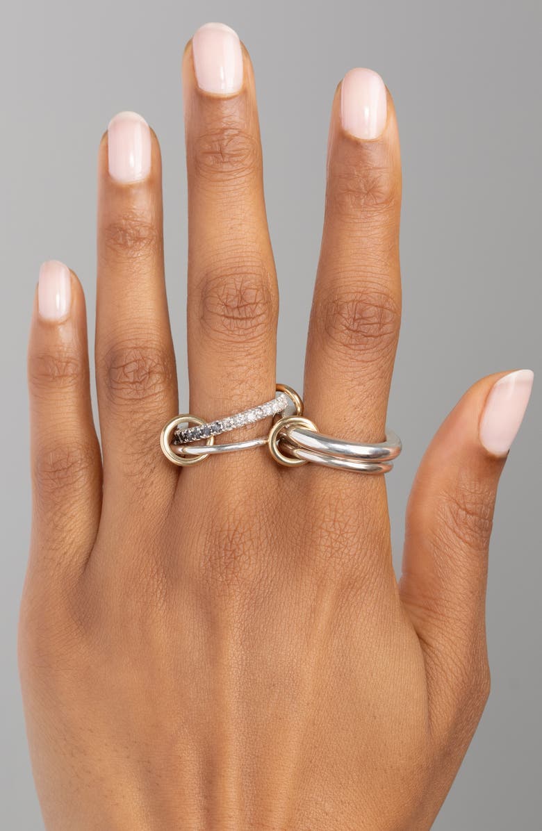 Spinelli Kilcollin Janssen Linked Ombré Diamond Ring, Alternate, color, Silver