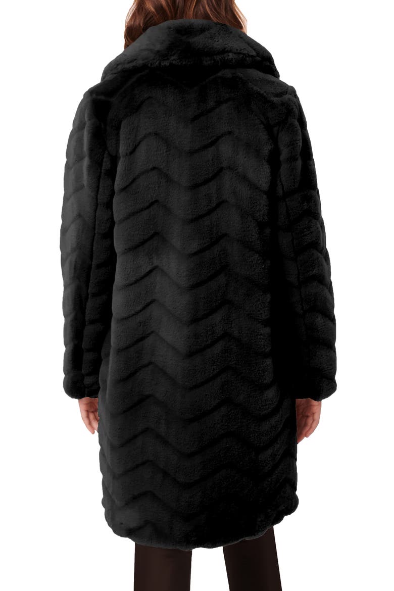 Faux Fur Coat, Alternate, color, BLACK