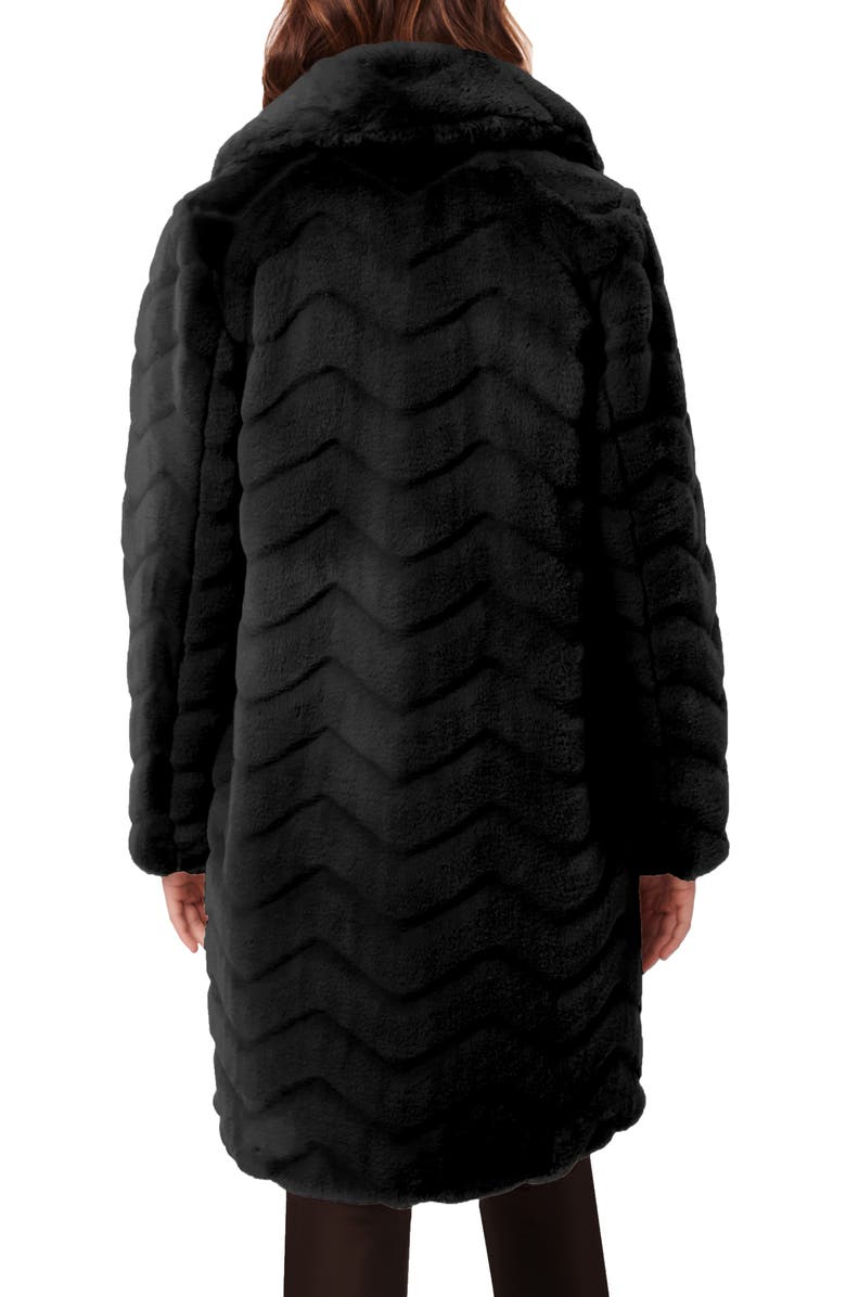 Bernardo Faux Fur Coat, Alternate, color, Black