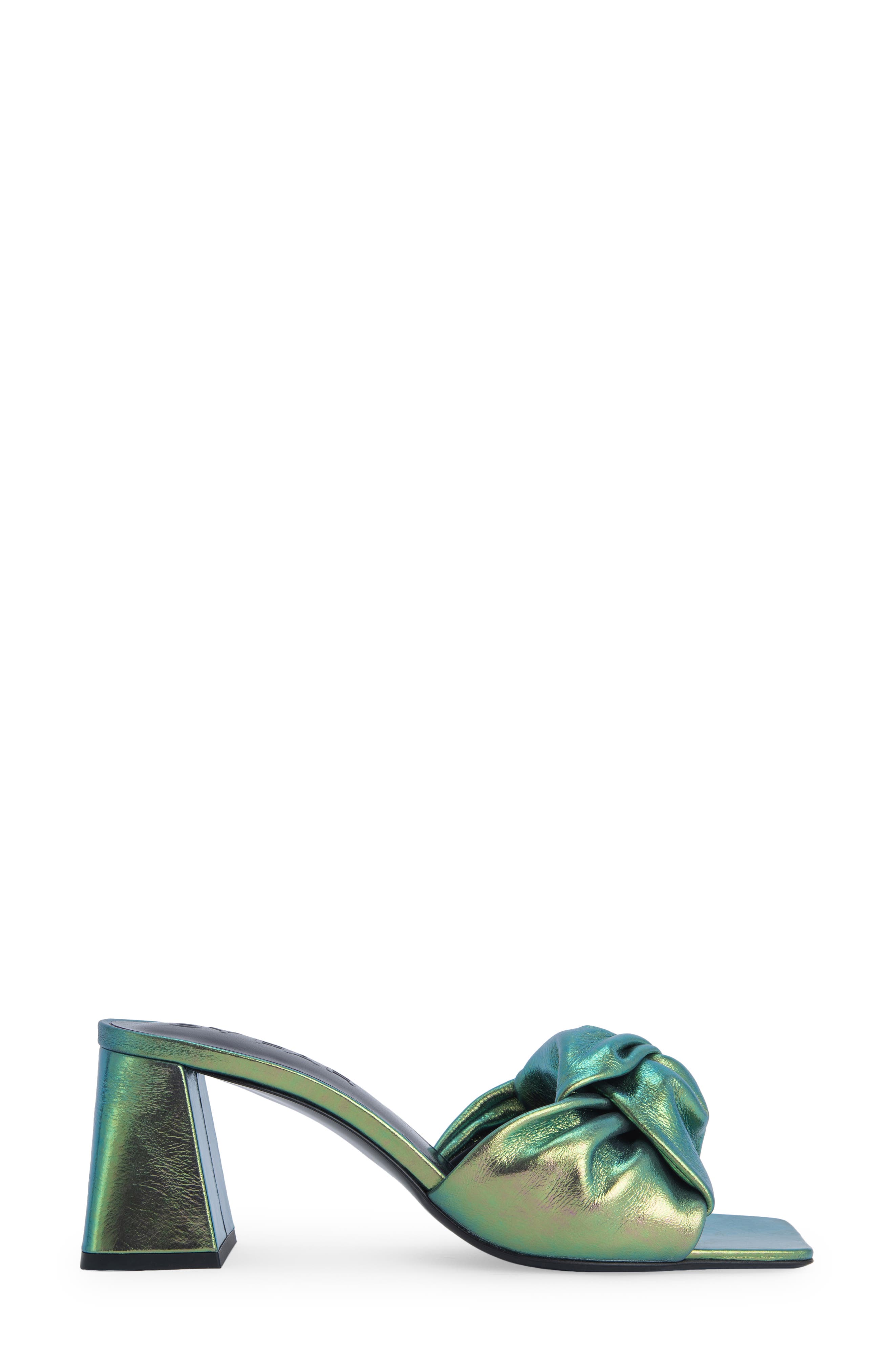 By Far Lamar Twist Metallic Slide Sandal, Alternate, color, 
