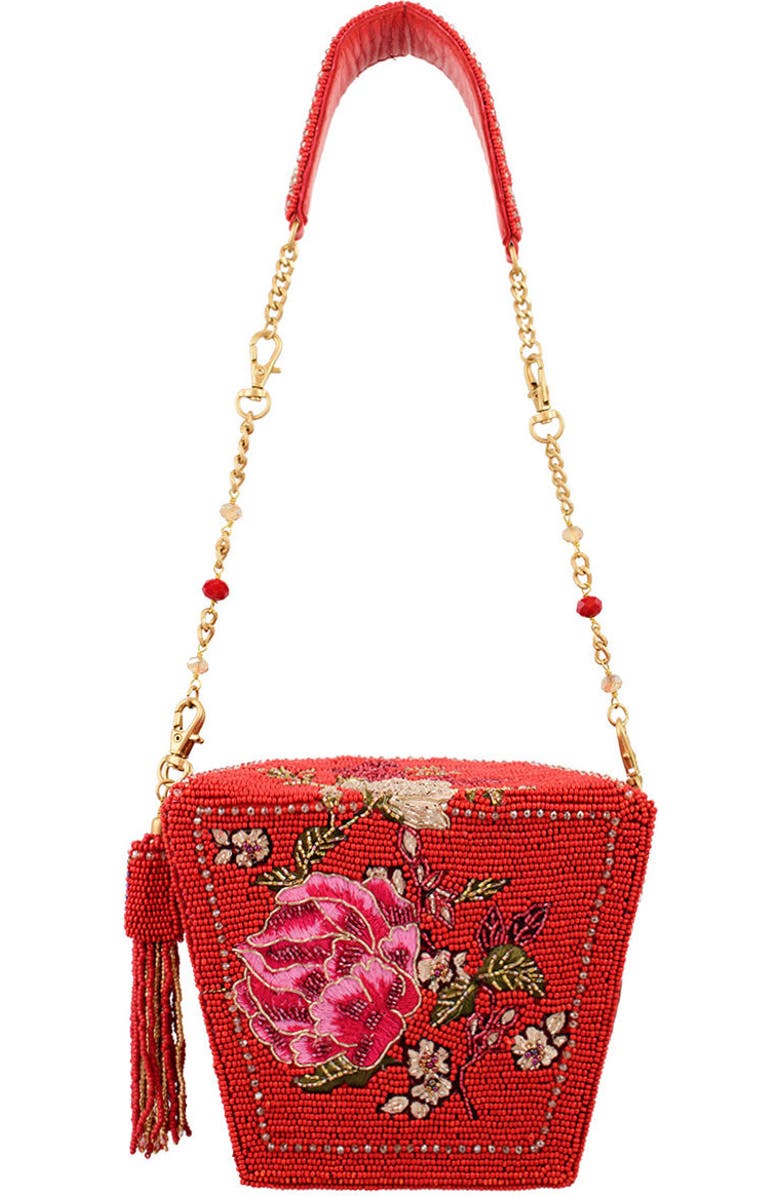 Mary Frances Accessories Scarlet Bloom Crossbody Handbag, Alternate, color, Red