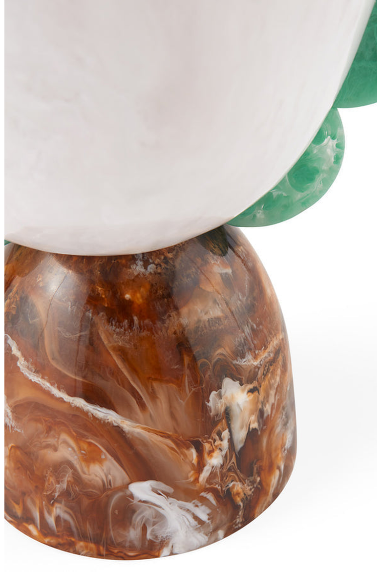 Como Scalloped Urn, Alternate, color, White / Green / Brown