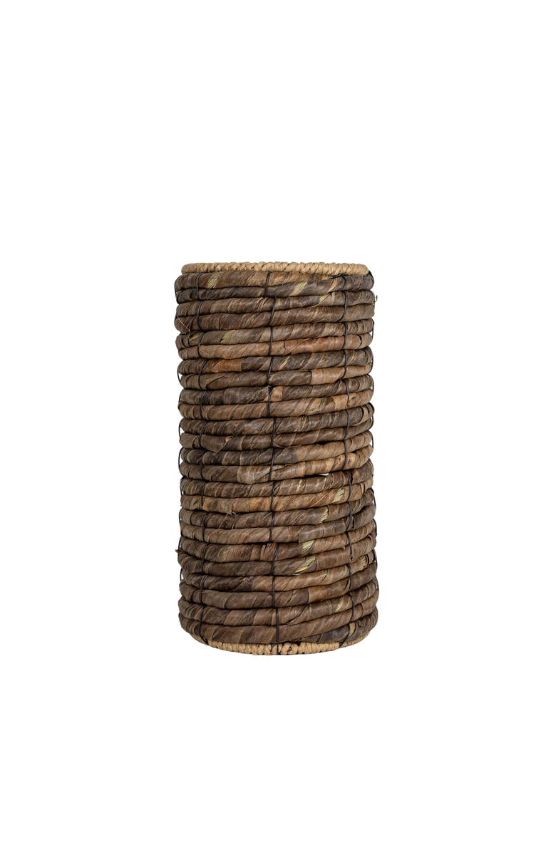 Foreside Home and Garden Woven Wine Bottle Holder Seagrass & Metal, Main, color, Brown