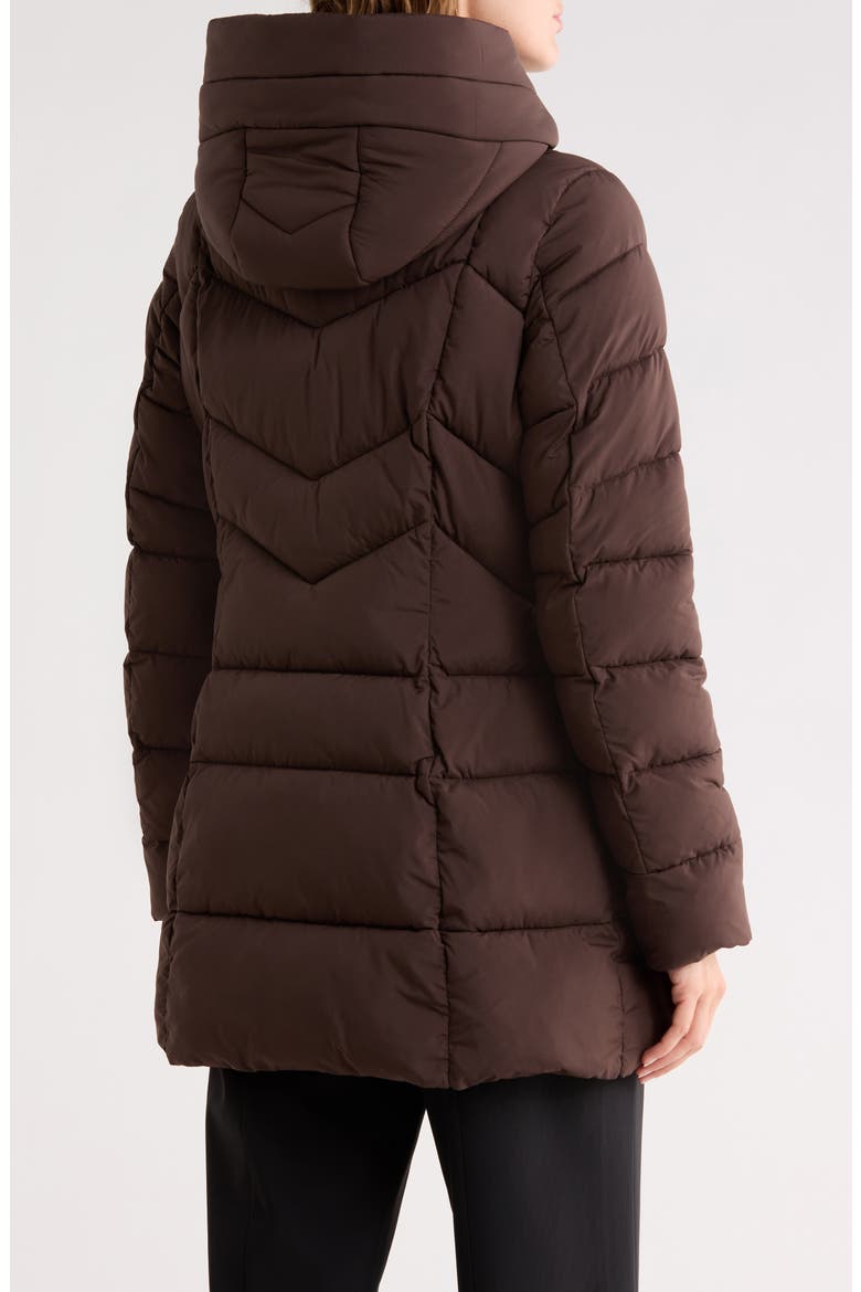 Hooded Water Resistant Puffer Jacket, Alternate, color, MOLE