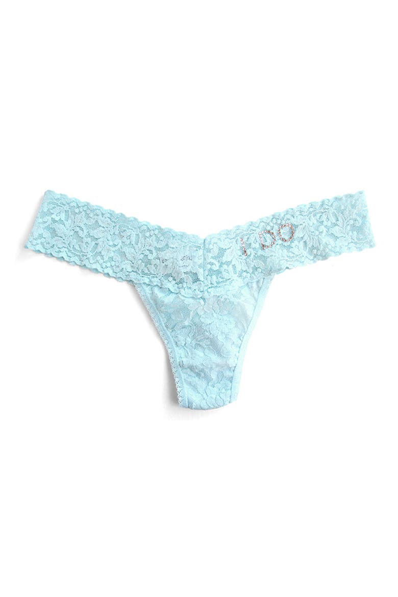 I Do Swarovski Crystal Low Rise Thong, Alternate, color, CELESTE BLUE