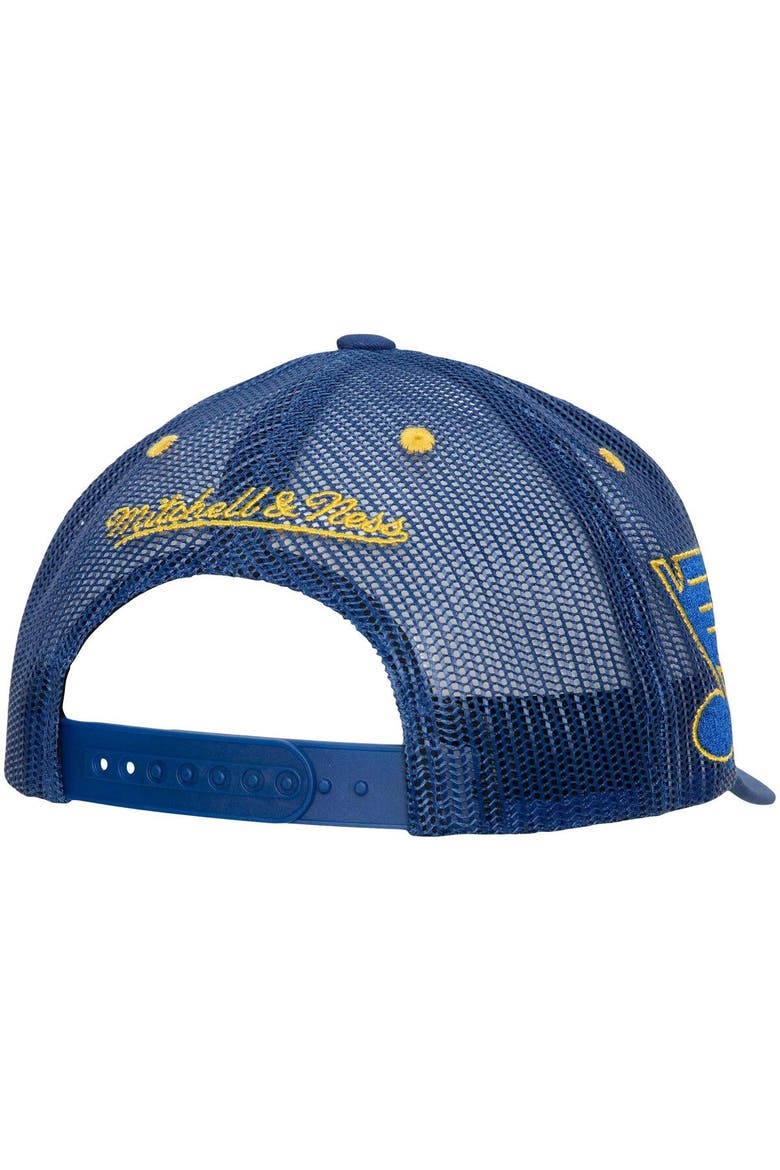 Men's Mitchell & Ness Blue St. Louis Blues Team Seal Trucker Snapback Hat, Alternate, color, Blue