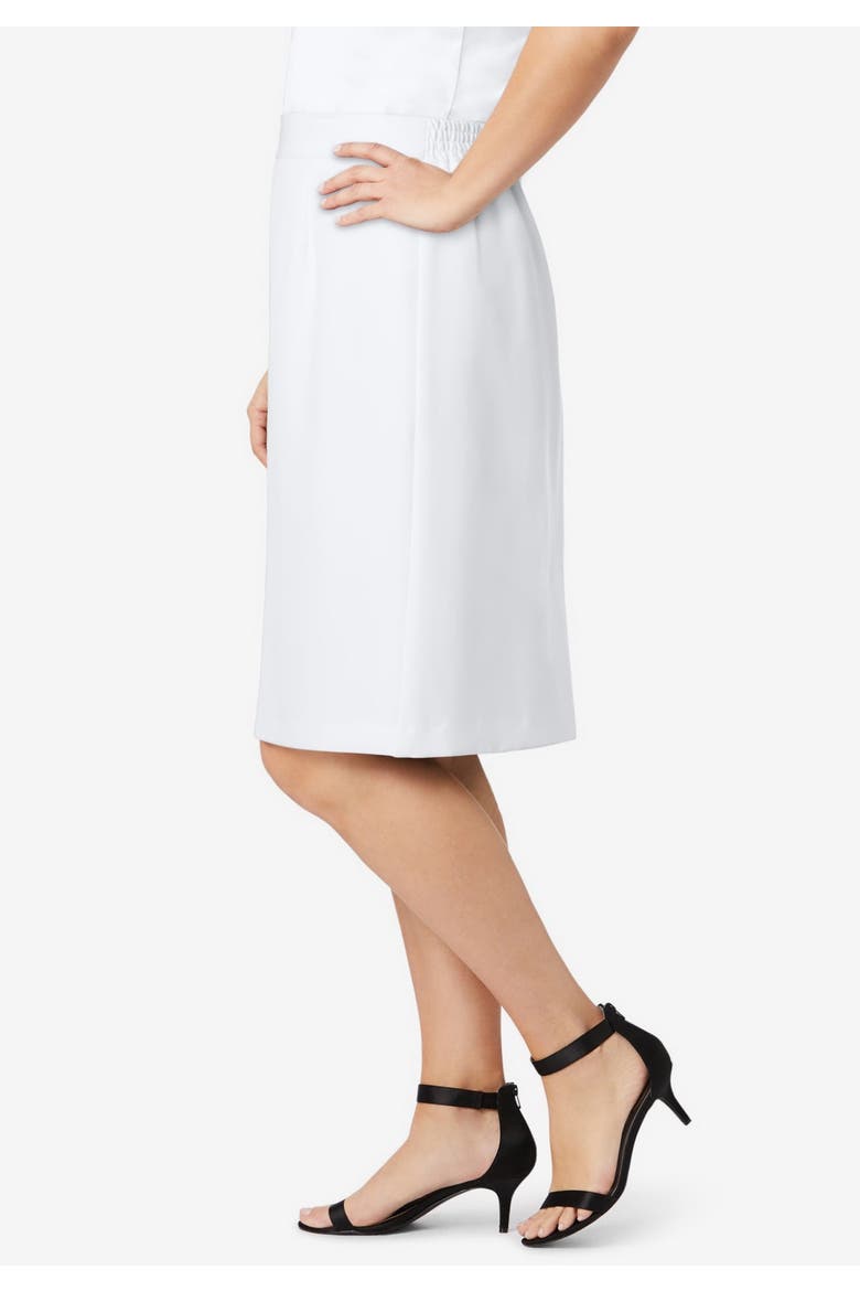 Tummy Control Bi-Stretch Pencil Skirt, Alternate, color, WHITE