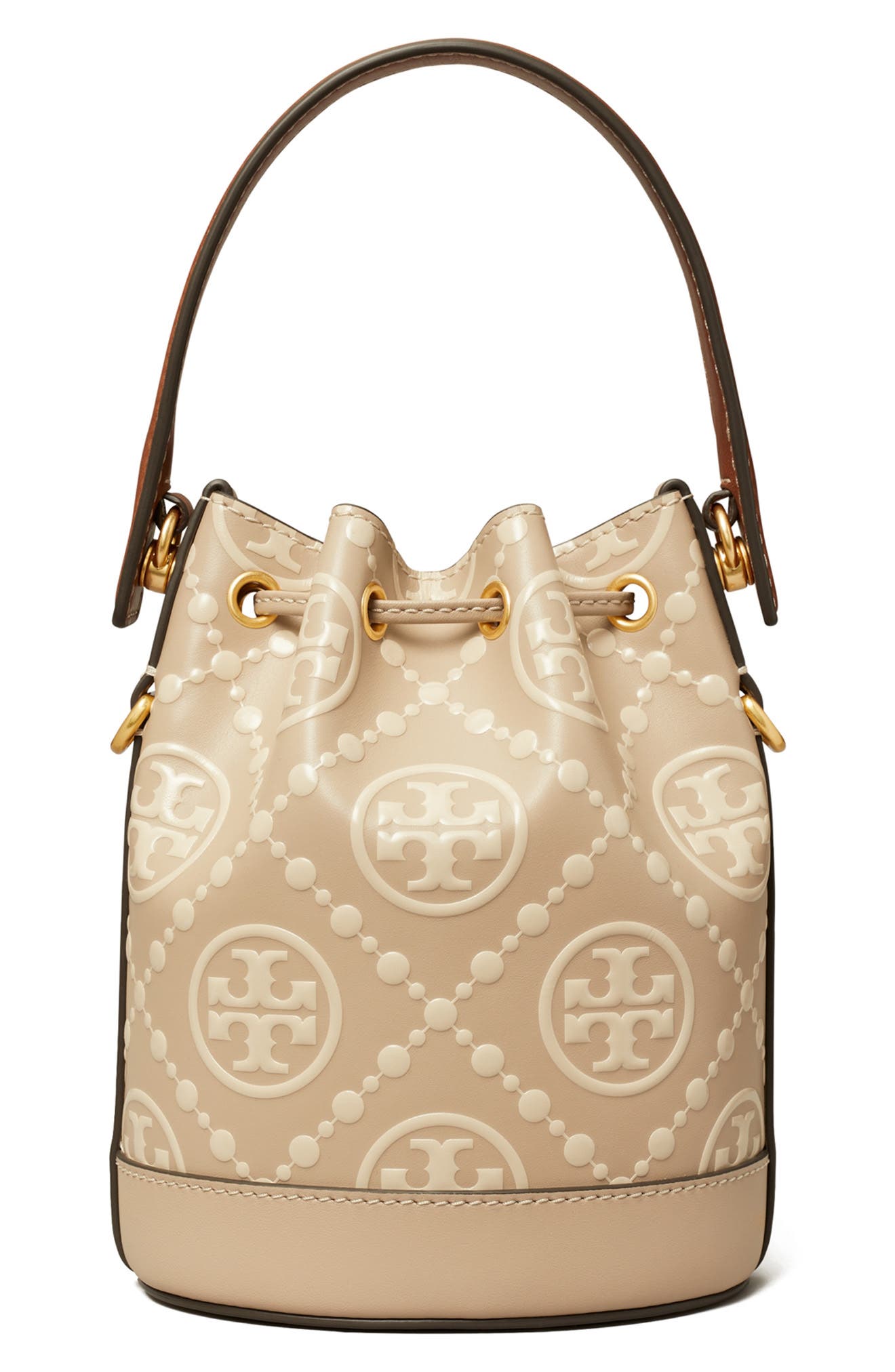 Tory Burch T Monogram Embossed Bucket Bag, Alternate, color, 