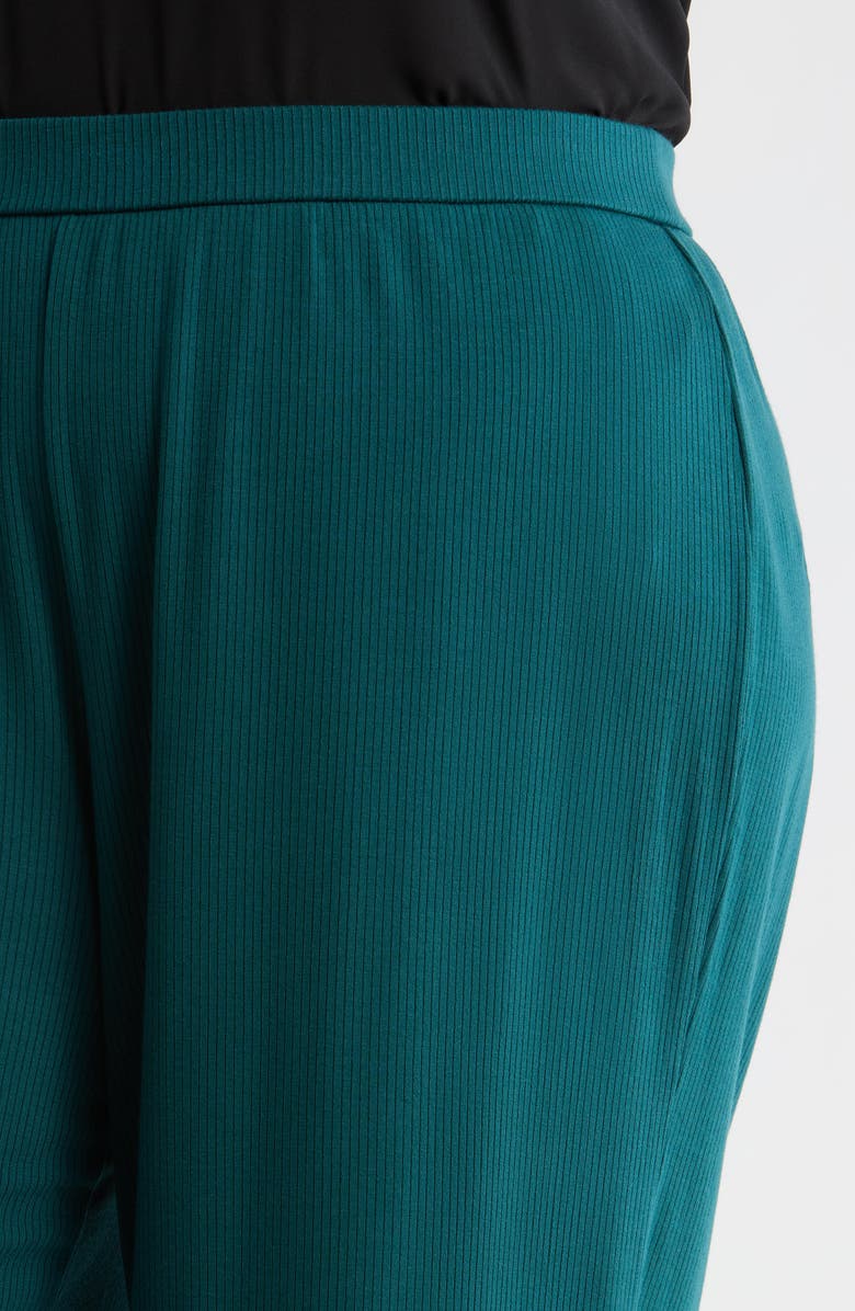 Eileen Fisher Rib Wide Leg Pants, Alternate, color, Kelp