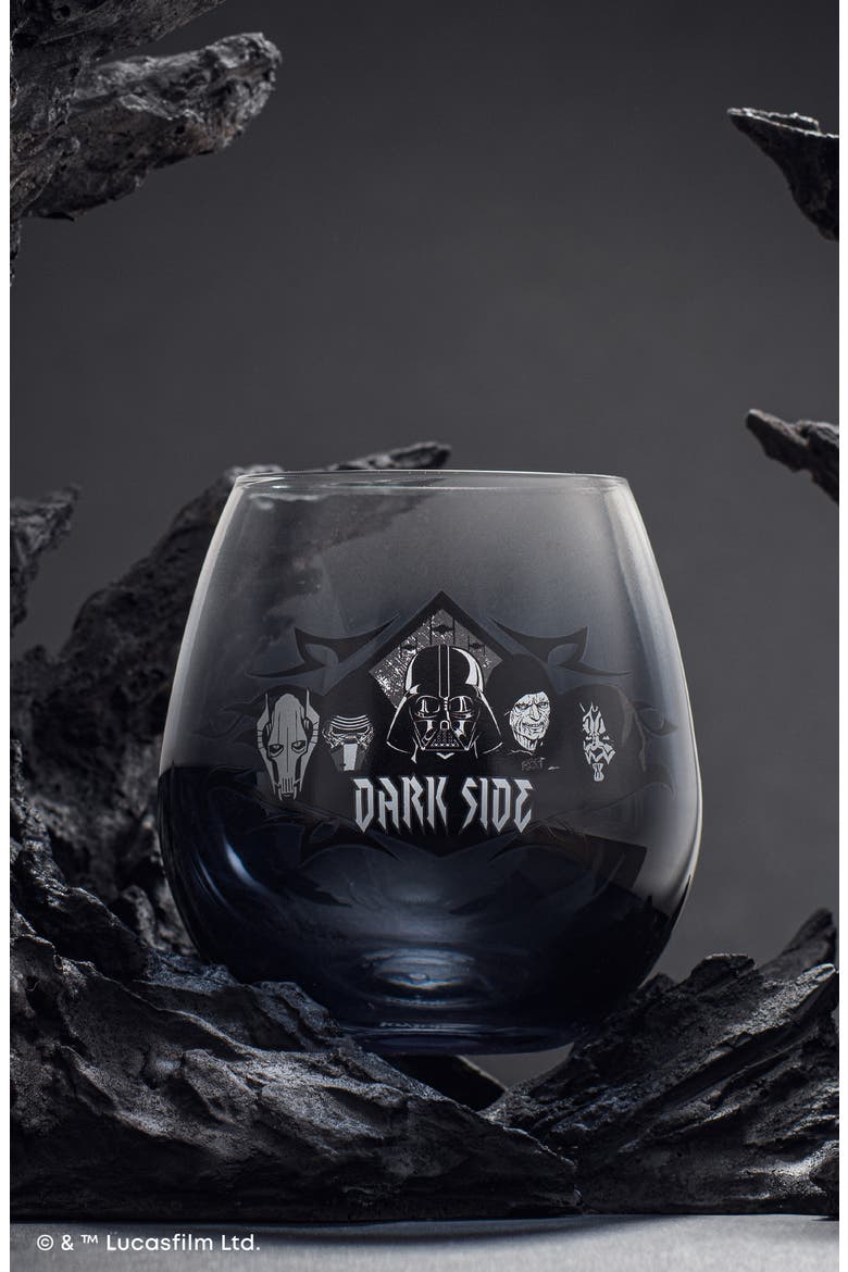 Star Wars Dark Side Set of 4 Stemless Drinking Glasses, Alternate, color, BLACK