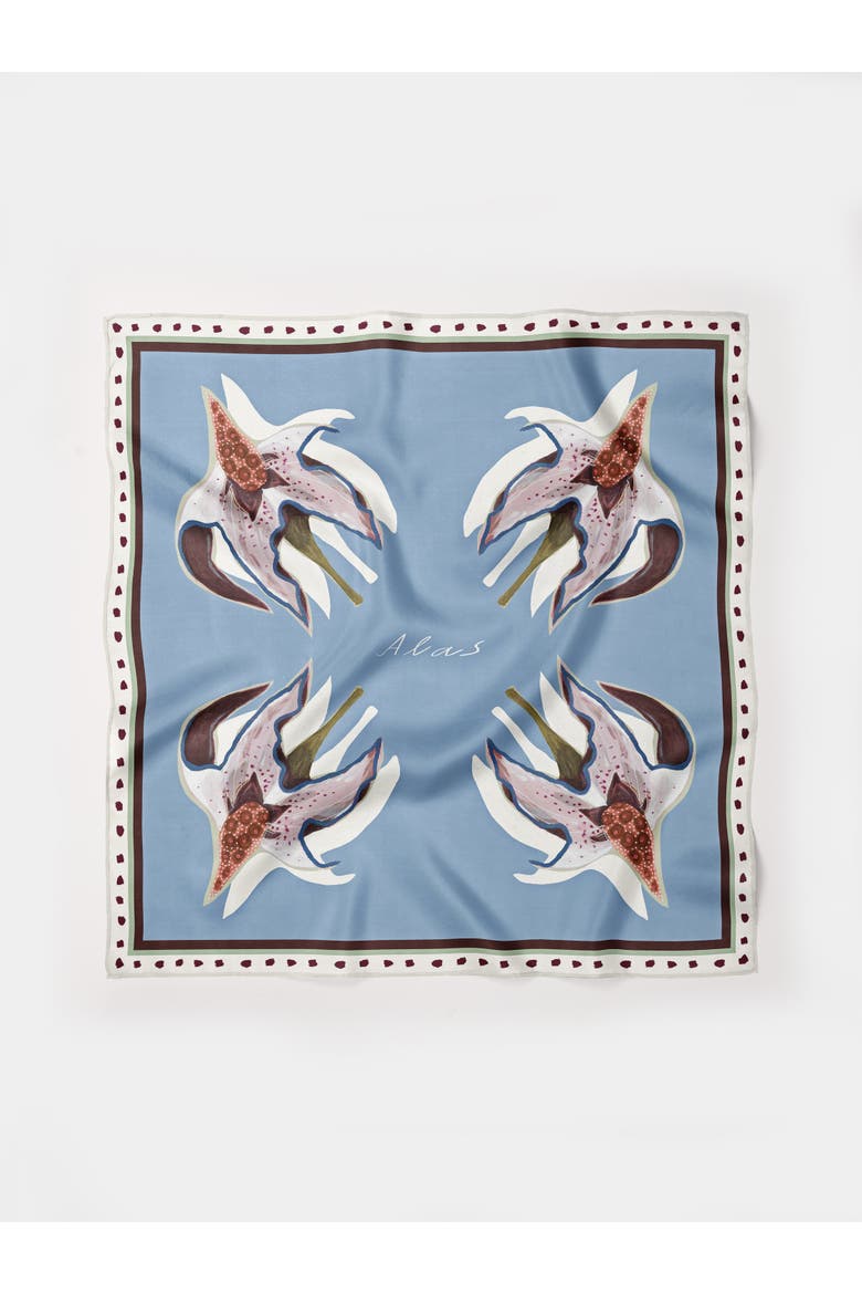 Hand Rolled Floral Print Silk Scarf, Main, color, Print 'garden Of Alas'