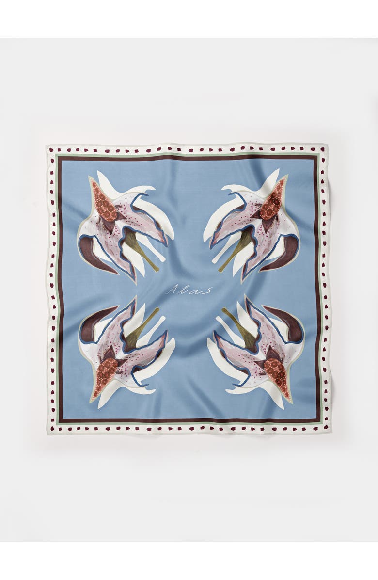 Alas Hand Rolled Floral Print Silk Scarf, Main, color, Print 'Garden Of Alas'