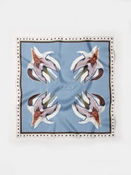 Alas Hand Rolled Floral Print Silk Scarf