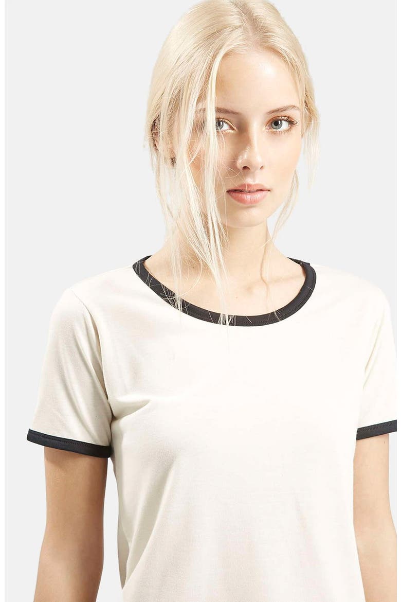 Contrast Tee, Alternate, color, CREAM MULTI