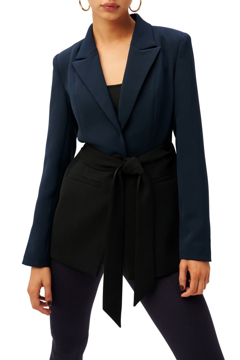 Fit & Flatter Belted Blazer, Main, color, NAVY001