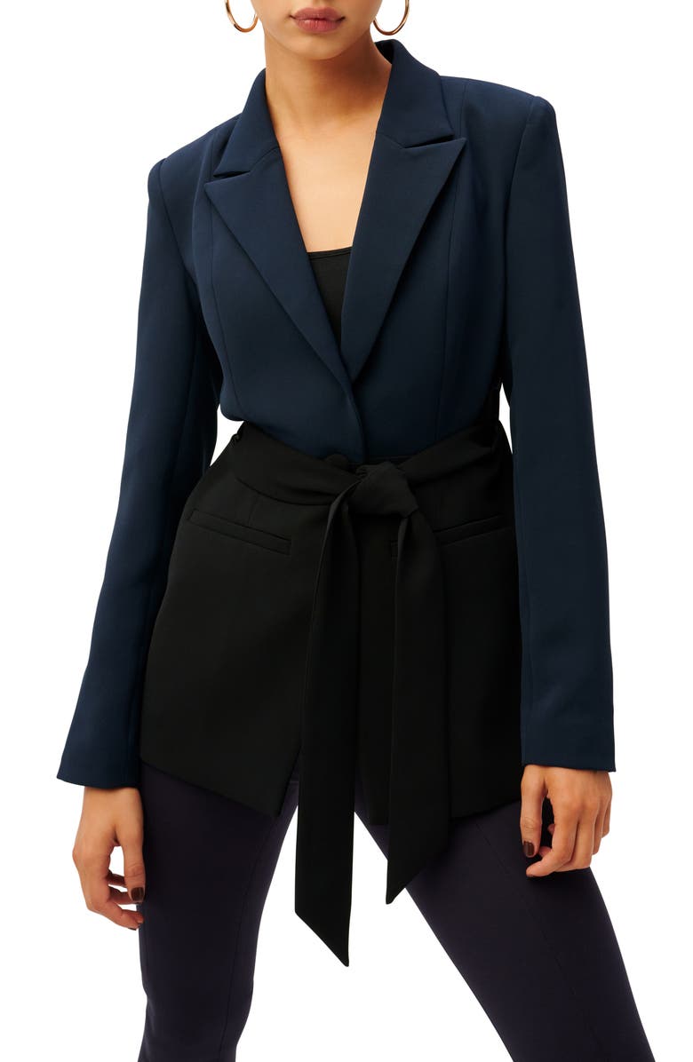 Good American Fit & Flatter Belted Blazer, Main, color,