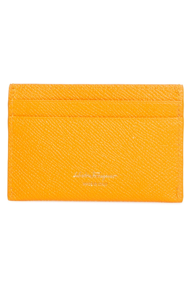 Double Gancio Leather Card Case (Nordstrom Exclusive), Alternate, color, TUMERIC ORO