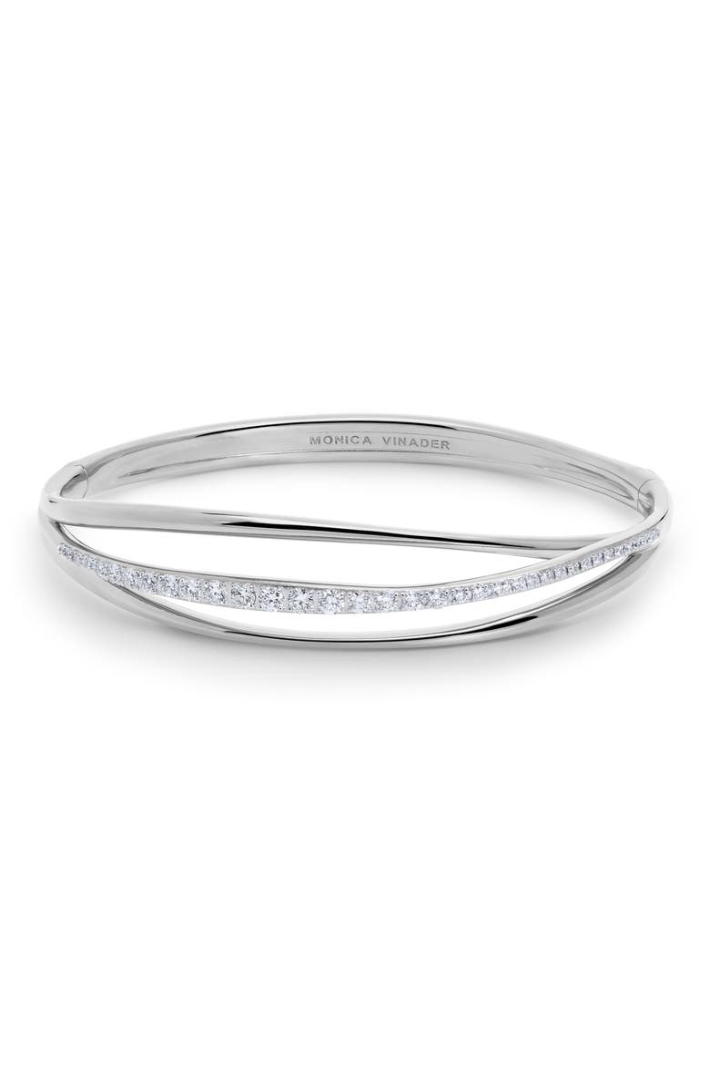 Nura Lab Grown Diamond Pavé Wrap Bangle Bracelet, Main, color, STERLING SILVER / LAB DIA