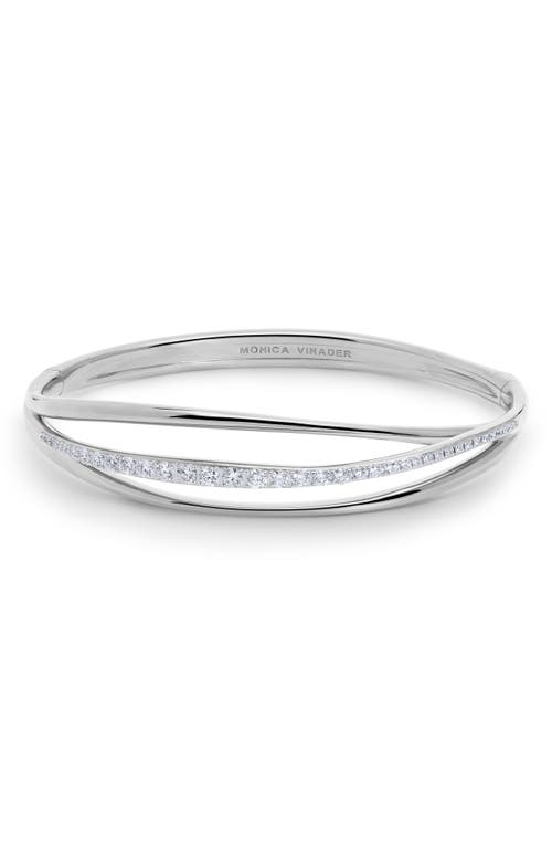 Monica Vinader Nura Lab-created Diamond Pavé Wrap Bangle Bracelet In Metallic