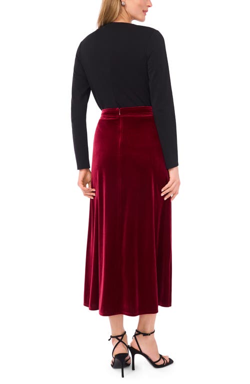 Vince Camuto Velvet A-line Maxi Skirt In Red