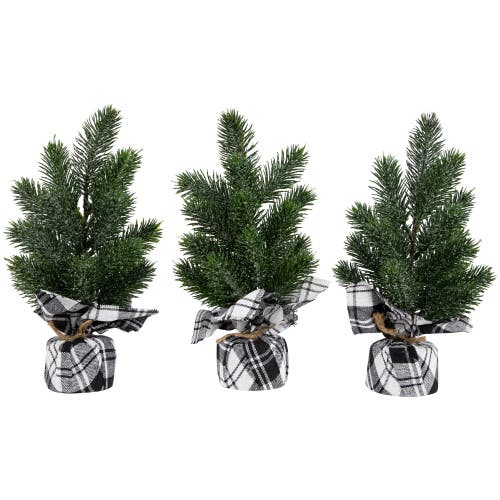 Northlight Mini Iced Pine Artificial Christmas Trees In Green