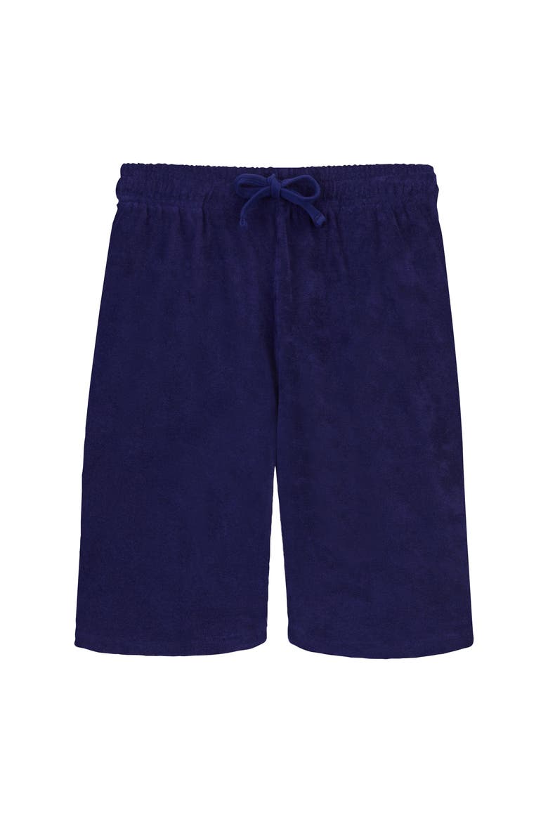 Men's Solid Organic Terry Bermuda Shorts, Alternate, color, MINUIT