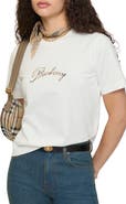Burberry Check Cursive Logo Cotton T-shirt
