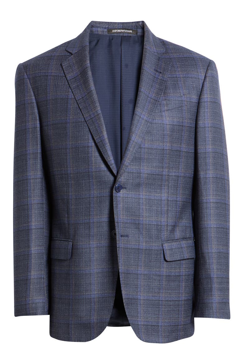 G-Line Grey & Purple Virgin Wool Sport Coat, Main, color, DARK TEAL