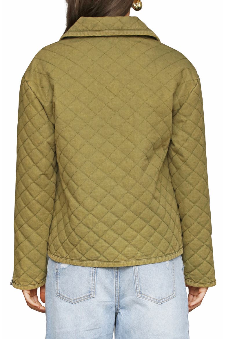 Diamond Quilted Cotton Jacket, Alternate, color, JUNGLE