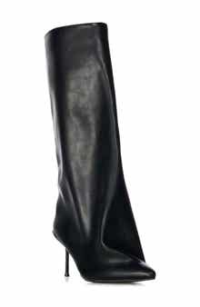 AZALEA WANG Couture Crazy Pointy Toe Knee High Boot