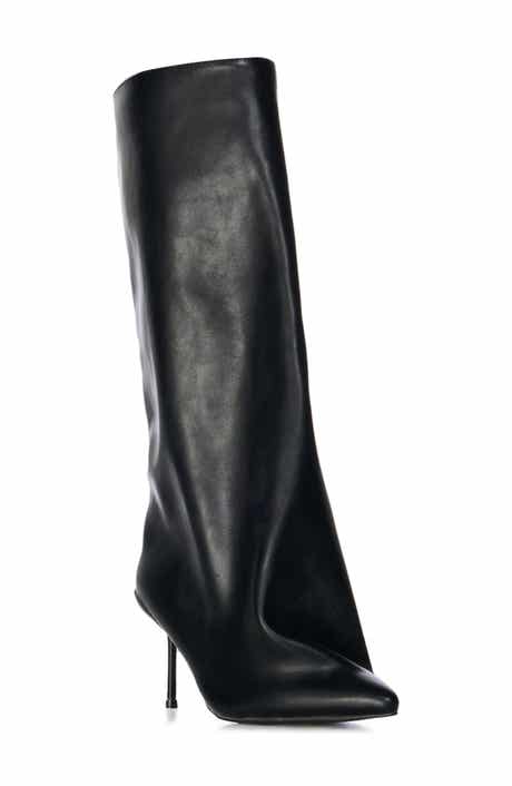 AZALEA WANG Couture Crazy Pointy Toe Knee High Boot