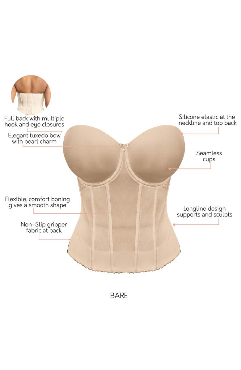 Parfait Elise Full Back Longline Smoothing Bustier, Alternate, color,