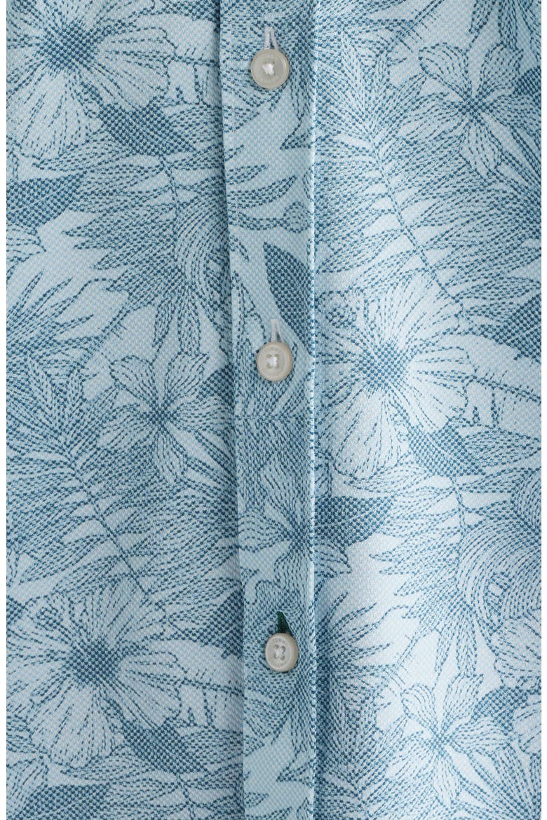 San Lucio Villa Evora IslandZone® Knit Short Sleeve Cotton Blend Button-Up Shirt, Alternate, color, SEA ICE