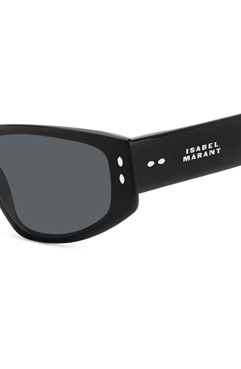 Isabel Marant 57mm Rectangle Sunglasses, Alternate, color, Black