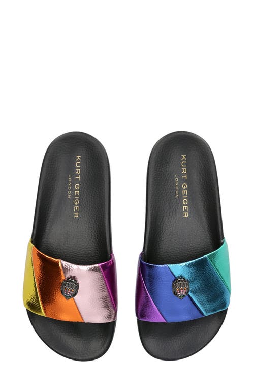 Shop Kurt Geiger London Meena Eagle Slide Sandal In Gold Multi
