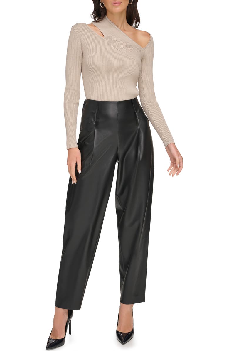DKNY Faux Leather Pants, Alternate, color,