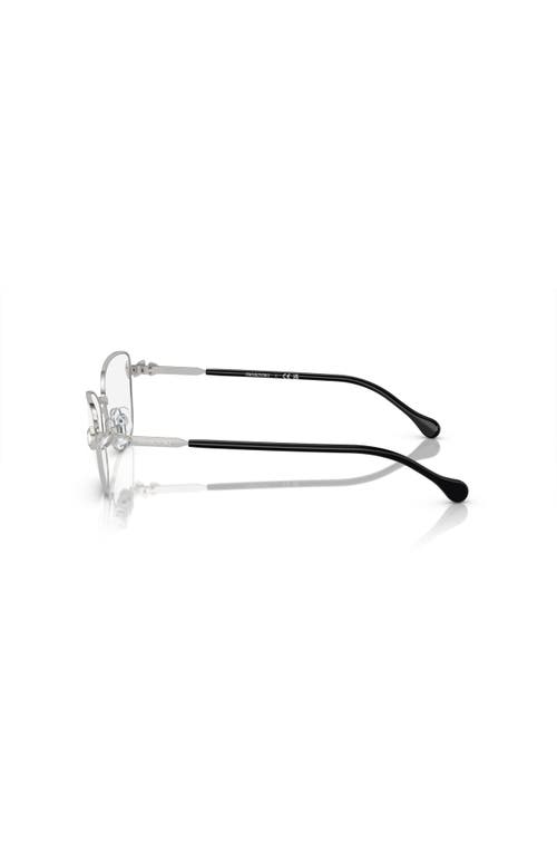 Swarovski 53mm Rectangle Optical Glasses In Metallic