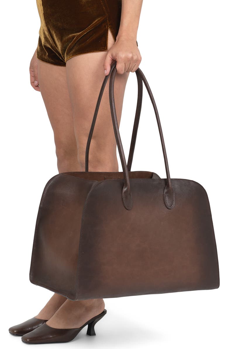 Jeffrey Campbell Cincinnati Satchel, Alternate, color, Dark Brown Ruboff
