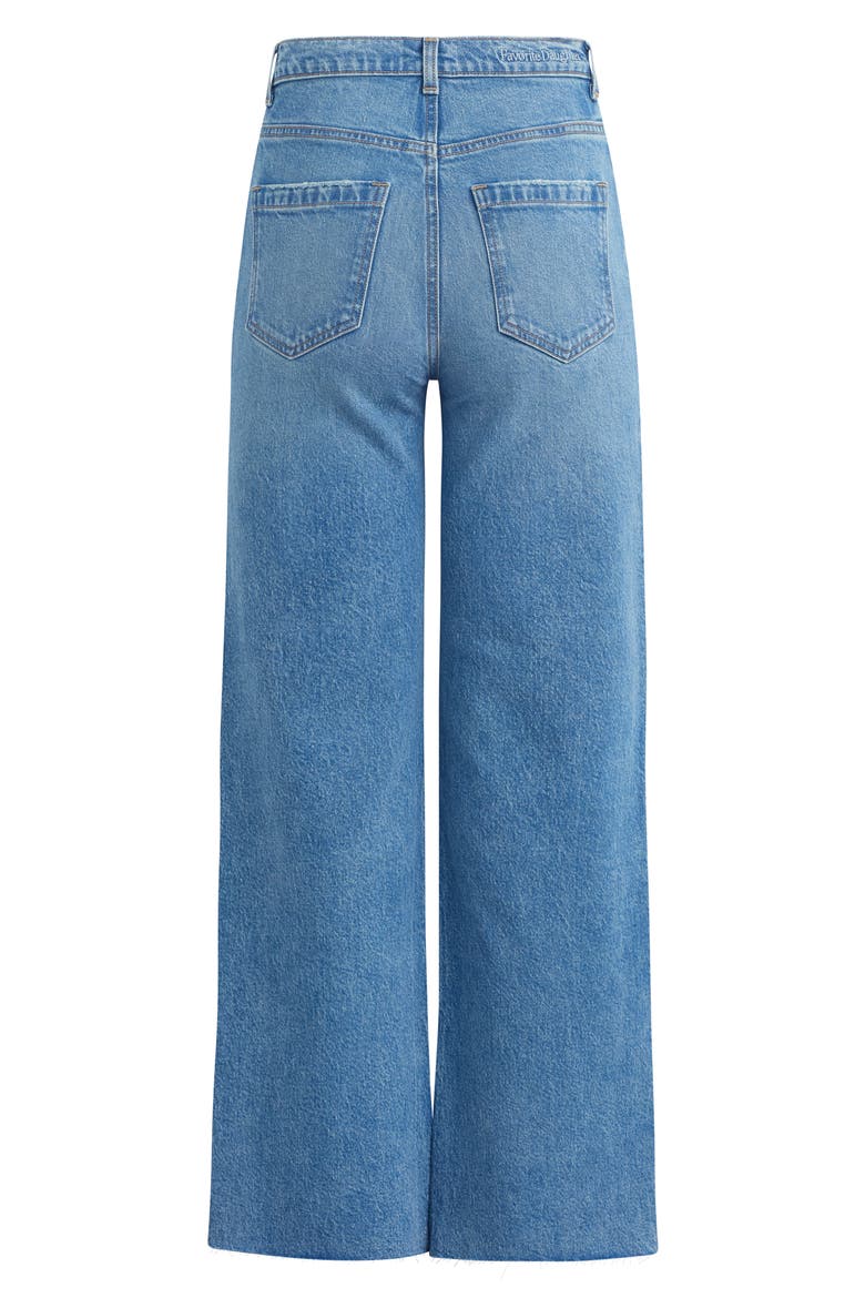 The Jordie Raw Hem Super High Waist Wide Leg Jeans, Alternate, color, CROSBY
