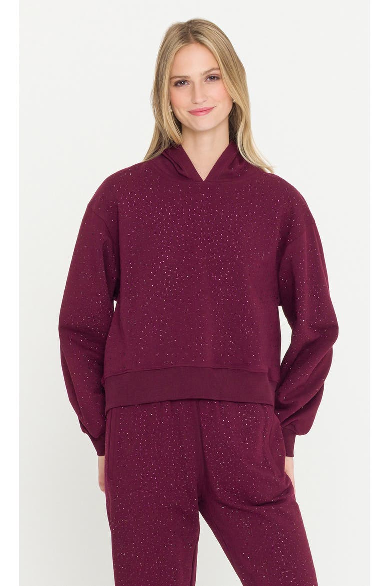 Renae Compact Crystal Hoodie, Alternate, color, Red