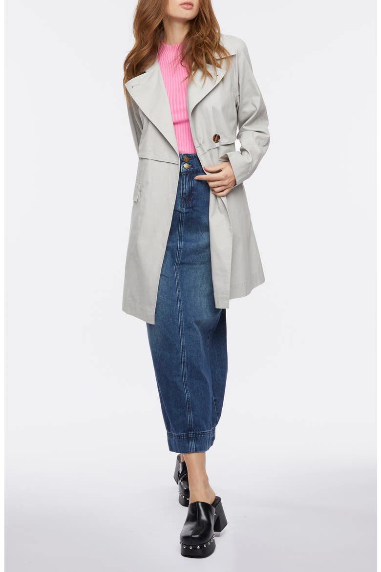 Cotton Twill Trench Coat, Alternate, color, COOL GRAY