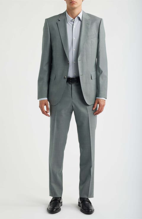 Huge Slim Fit Textured Virgin Wool Suit