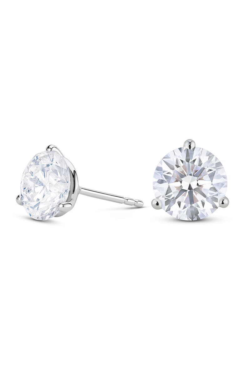 Round Lab Grown Diamond Stud Earrings, Alternate, color, 4.0ctw WHITE GOLD