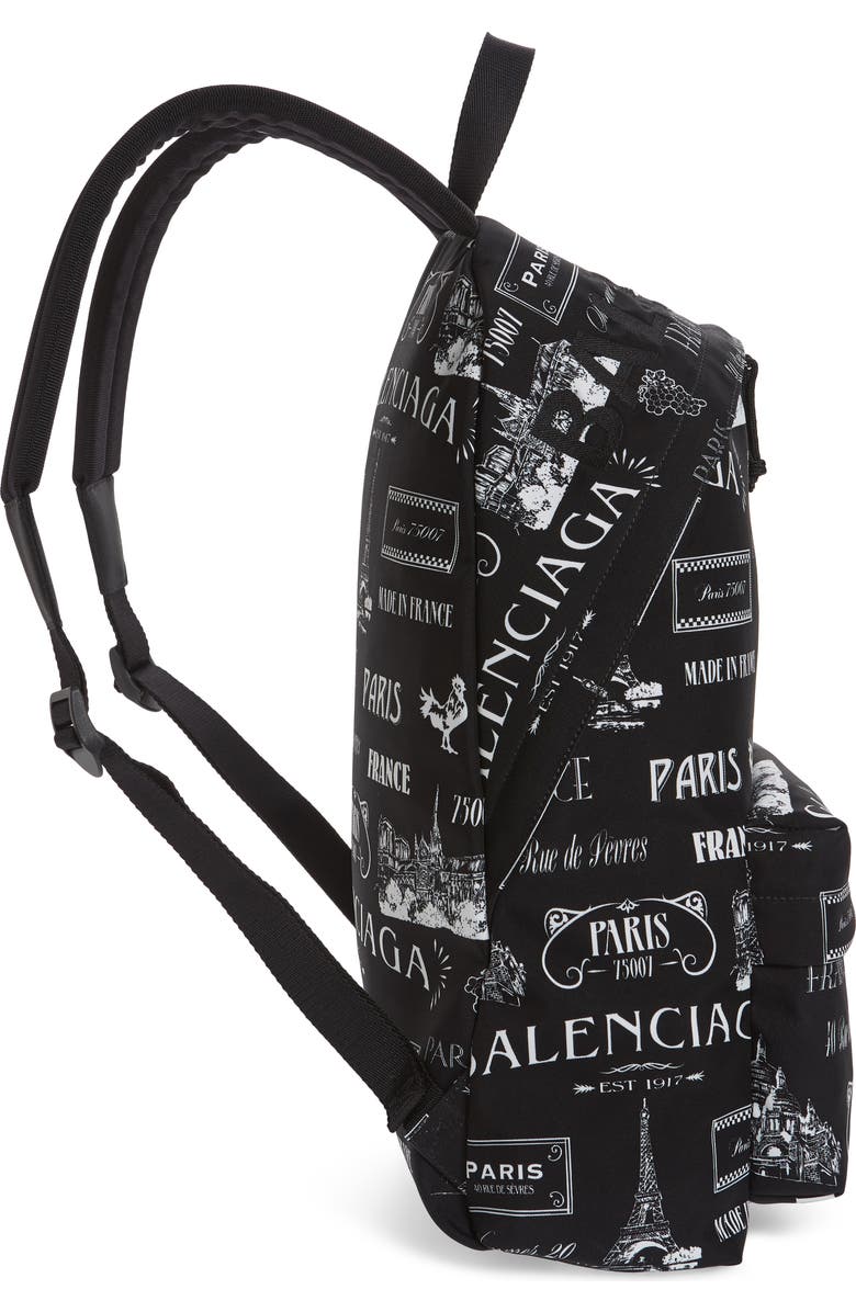 Balenciaga Wheel Allover Logo Backpack, Alternate, color,