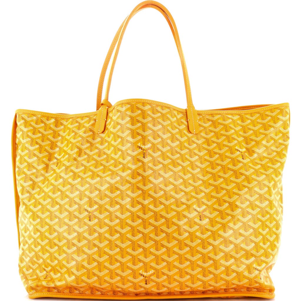 Pre-owned Goyard Goyard Anjou Reversible Tote Coated Canvas Gm In Yellow